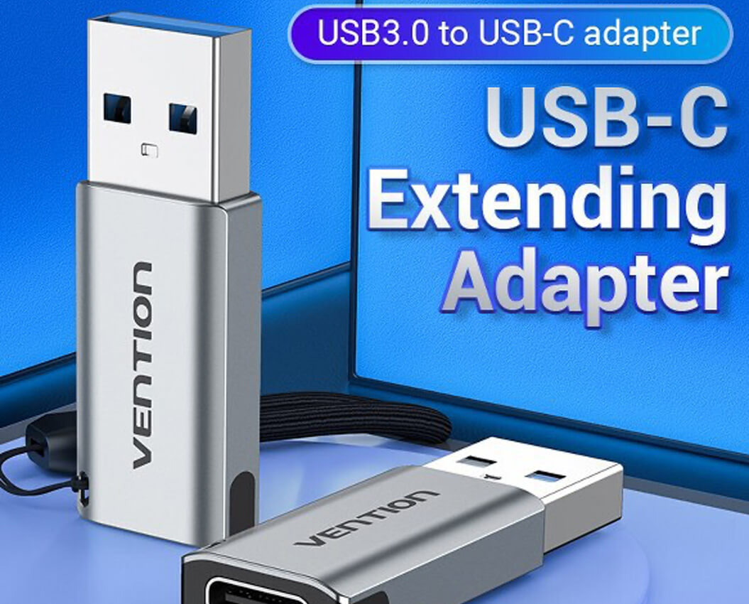 USB C - USB 3.0 adapter gray aluminum