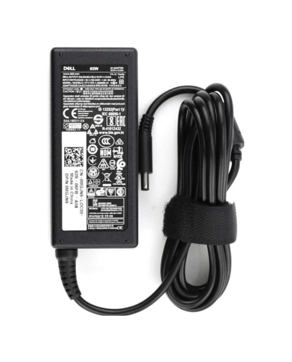 Laptop Charger Dell 19.5V 3.34A Small Pin with Power Cable (Replacement Part)