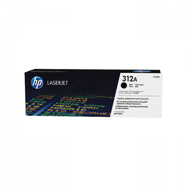 HP 312A Black Original LaserJet Toner Cartridge, CF380A