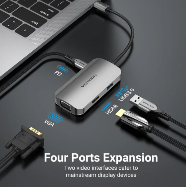 Vention 4-in-1 USB-C Docking Station TOAHB - Image 4