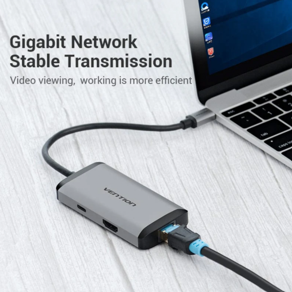 Vention 6-in-1 USB-C Docking Station CNCHB - Image 3