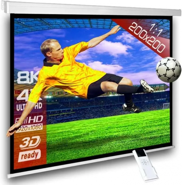 Light Wave LW-EPS-200E Electric Projector -Screen 200 x 200cm