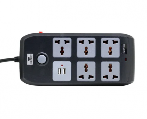 Lightwave EXT 52U Power Extension 5 Ports AC with 2 USB Ports Universal Socket Outlets